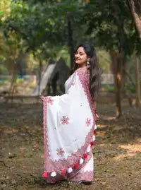 Pure Linen Cotton Saree For Women | premium | Running Blouse Piece