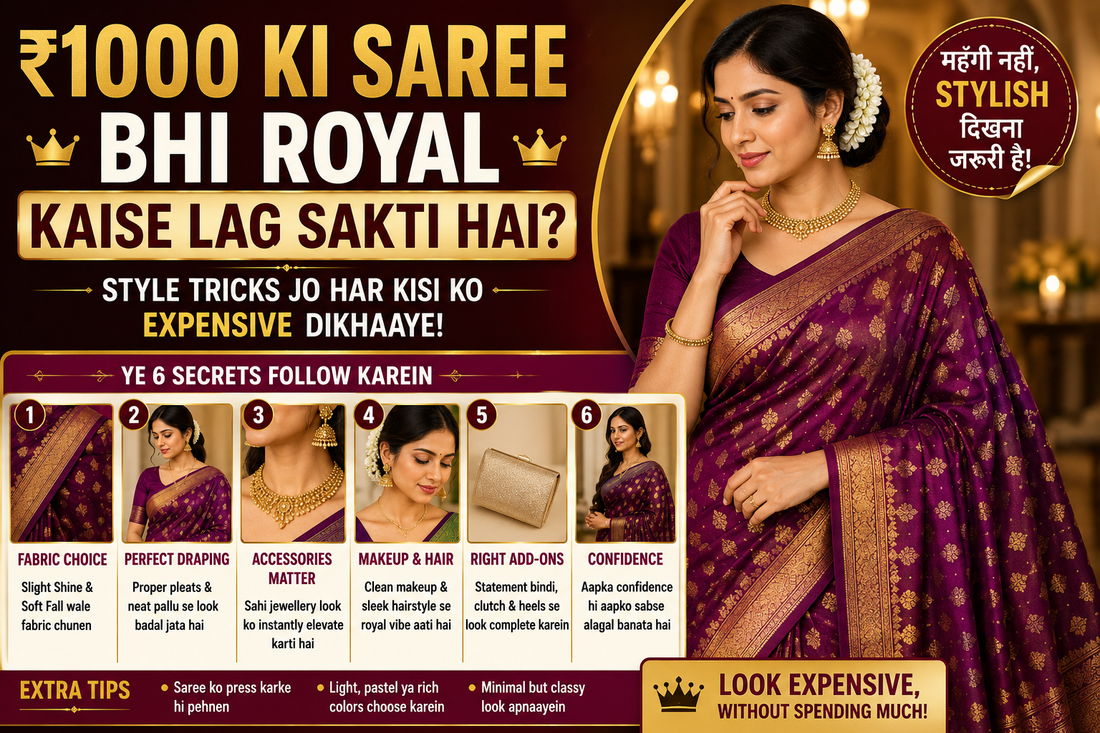 ₹1000 Ki Saree Bhi Royal Kaise Lag Sakti Hai?