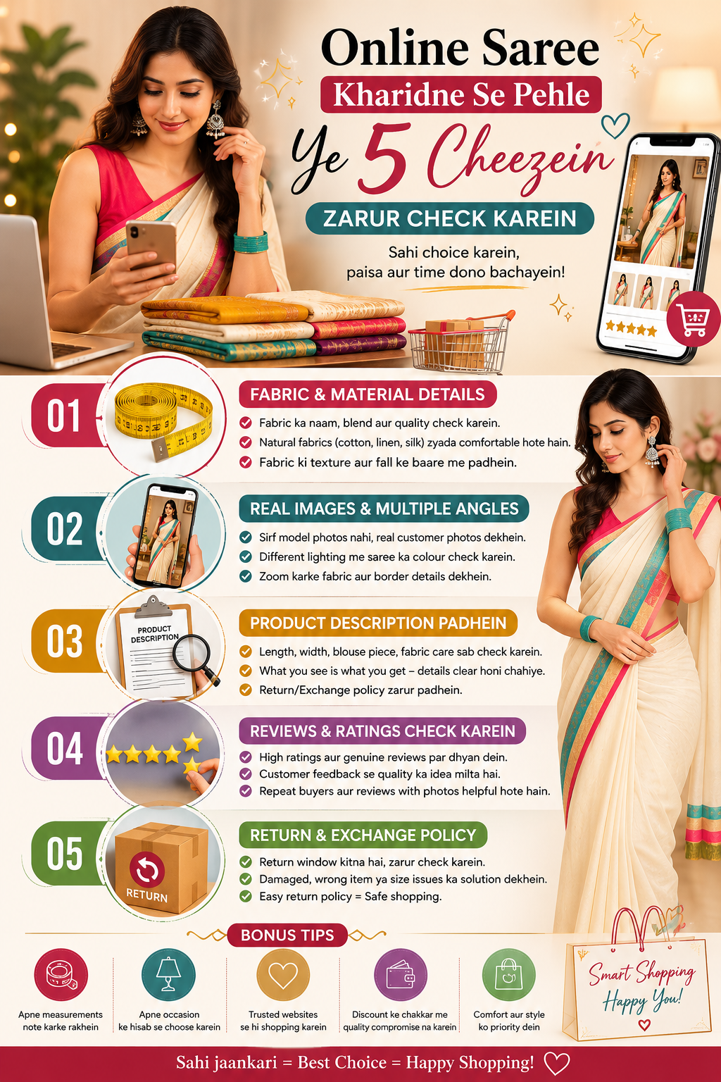 Online Saree Kharidne Se Pehle Ye 5 Cheezein Check Karein