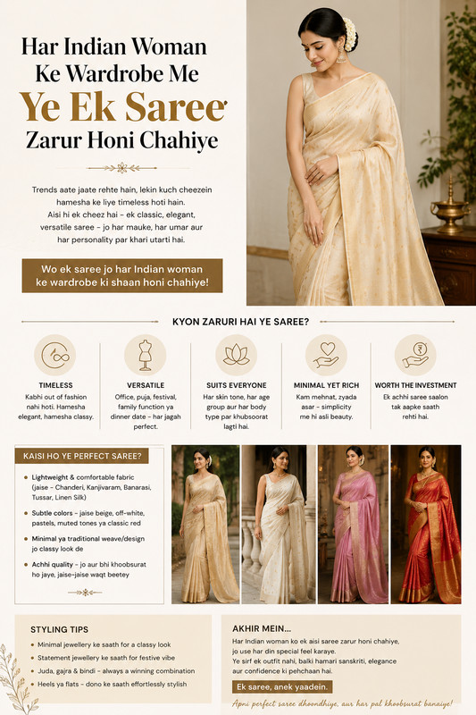 Har Indian Woman Ke Wardrobe Me Ye Ek Saree Zarur Honi Chahiye