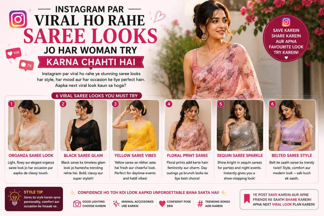 Instagram Par Viral Ho Rahe Saree Looks Jo Har Woman Try Karna Chahti Hai