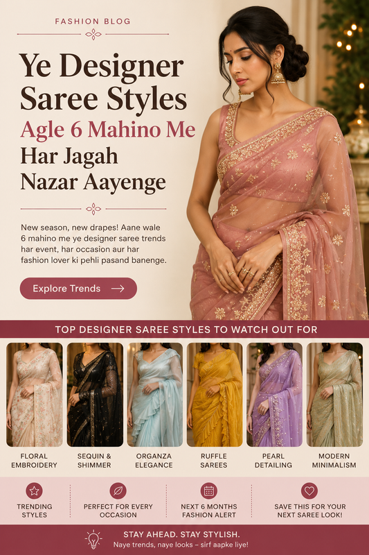 Ye Designer Saree Styles Agle 6 Mahino Me Har Jagah Nazar Aayenge&nbsp;&nbsp;