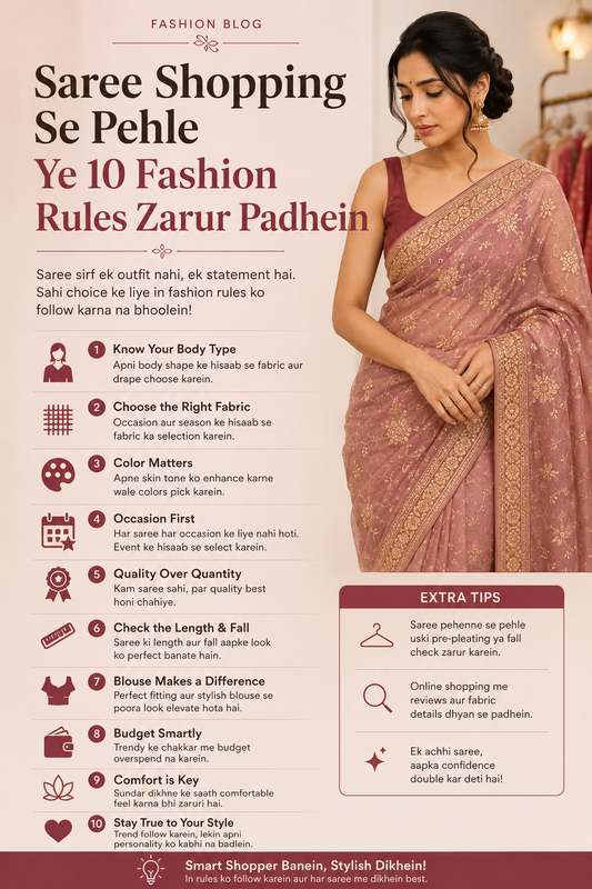 Saree Shopping Se Pehle Ye 10 Fashion Rules Zarur Padhein Hain!