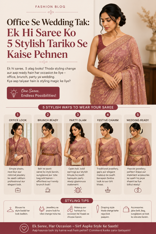 Office Se Wedding Tak: Ek Hi Saree Ko 5 Stylish Tariko Se Kaise Pehnen?&nbsp;