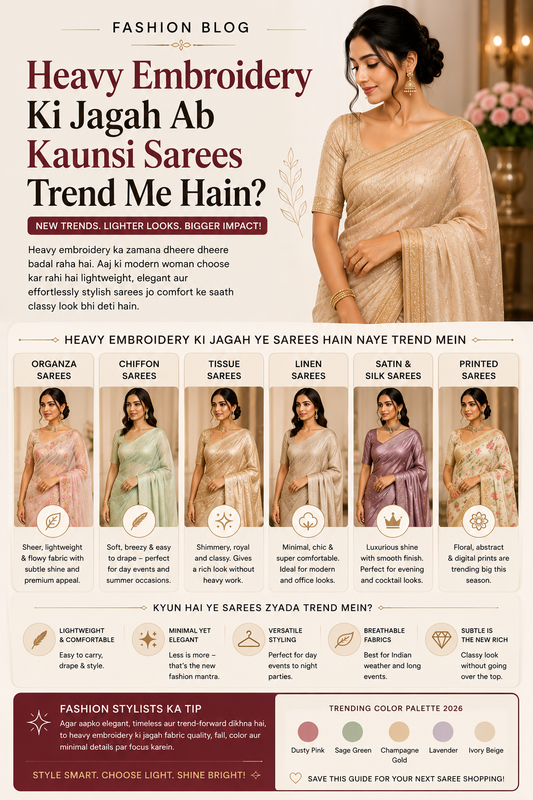 Heavy Embroidery Ki Jagah Ab Kaunsi Sarees Trend Me Hain?