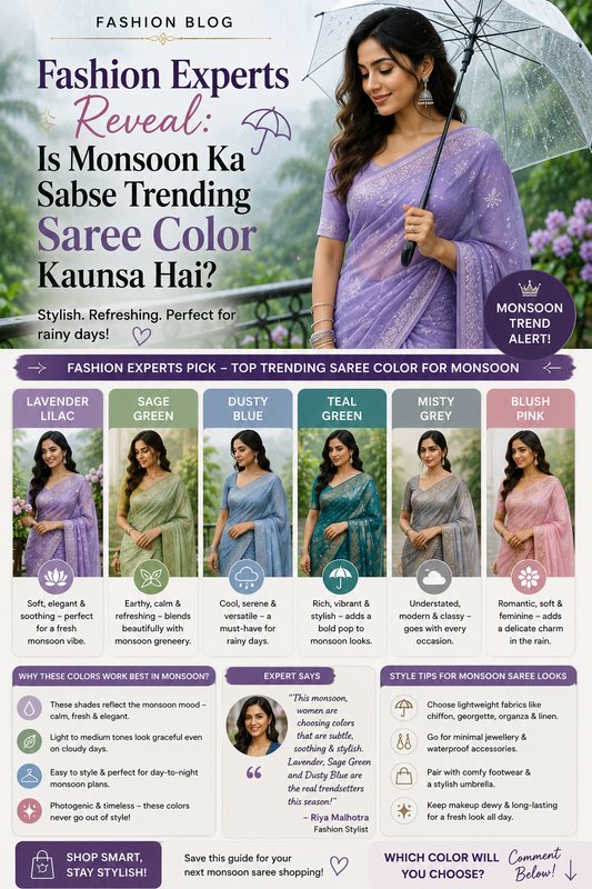 Fashion Experts Reveal: Is Monsoon Ka Sabse Trending Saree Color Kaunsa Hai?