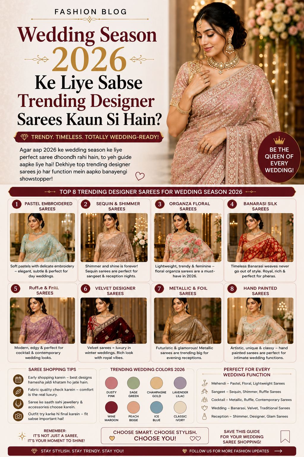 Wedding Season 2026 Ke Liye Sabse Trending Designer Sarees Kaun Si Hain?