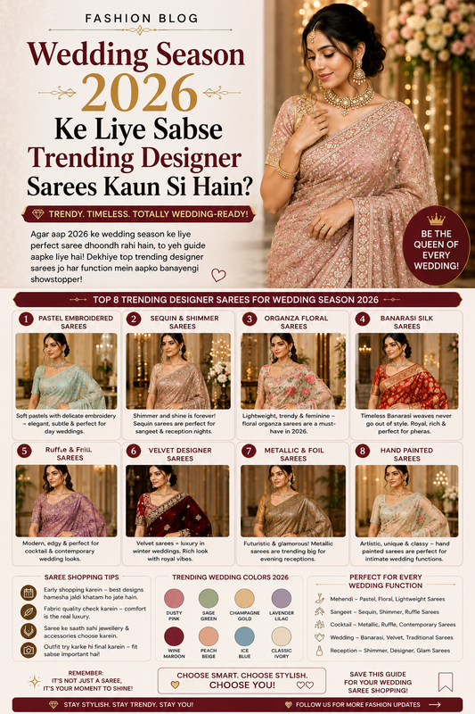 Wedding Season 2026 Ke Liye Sabse Trending Designer Sarees Kaun Si Hain?