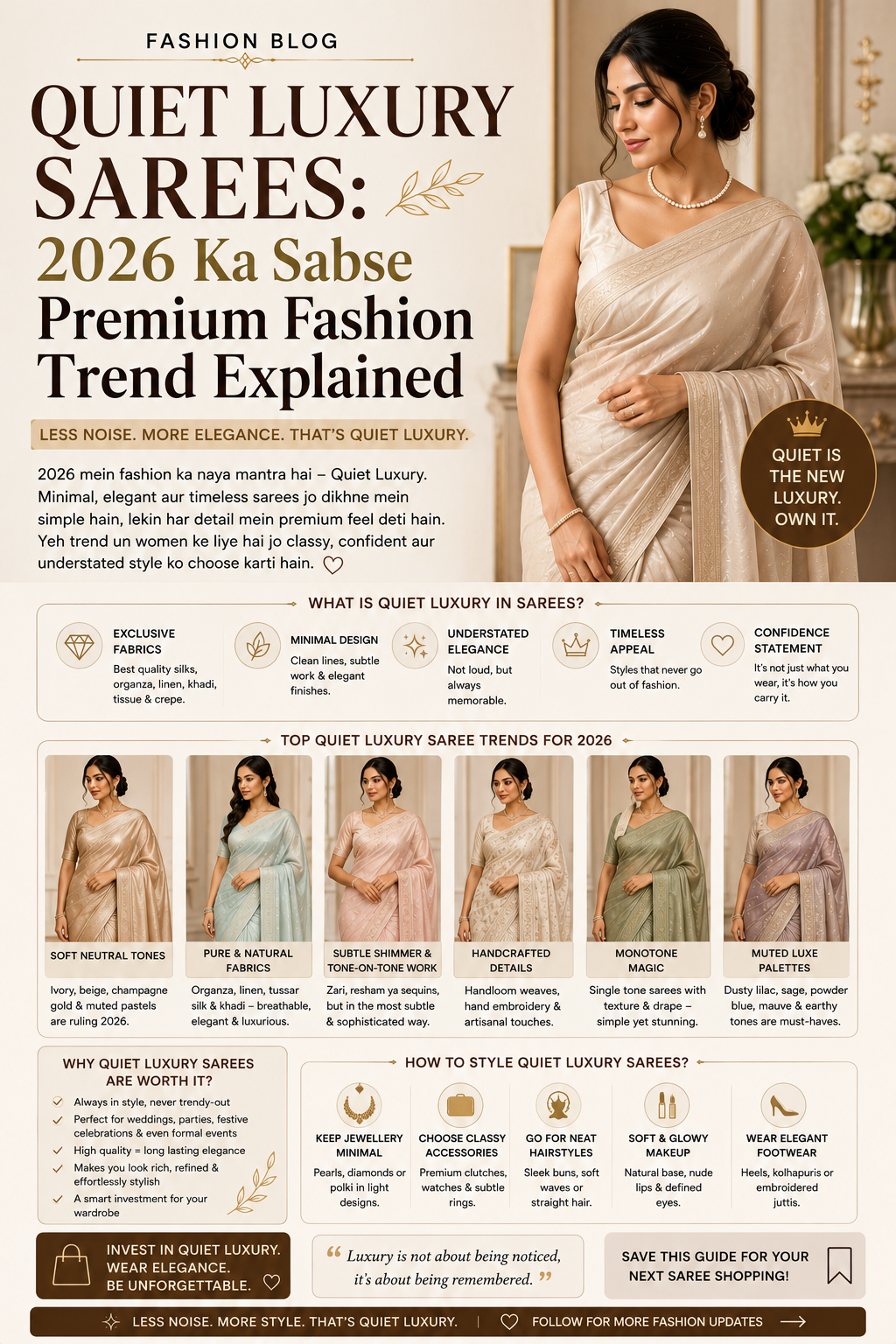 Quiet Luxury Sarees: 2026 Ka Sabse Premium Fashion Trend Explained