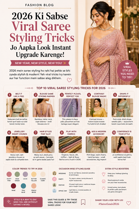 2026 Ki Sabse Viral Saree Styling Tricks Jo Aapka Look Instant Upgrade Karengi