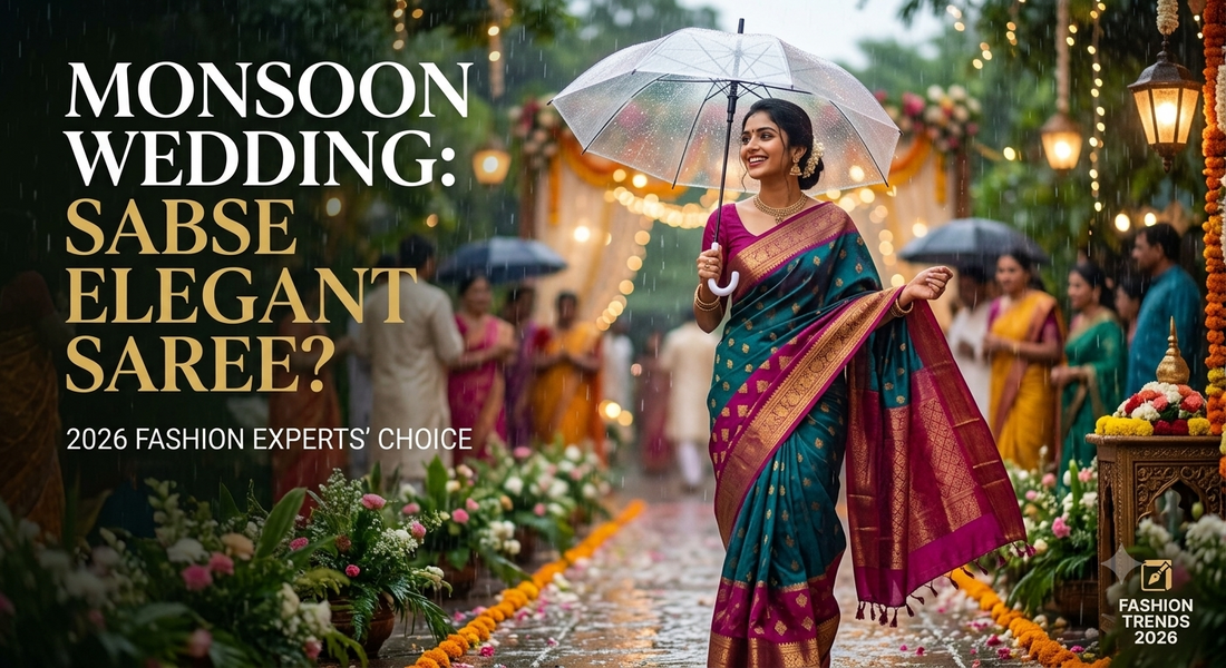 Monsoon Wedding Me Kaunsi Saree Sabse Elegant Lagegi? 2026 Fashion Experts Ki Choice