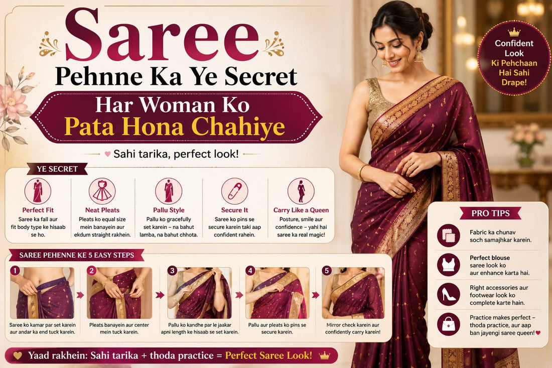 Saree Pehenne Ka Ye Secret Har Woman Ko Pata Hona Chahiye