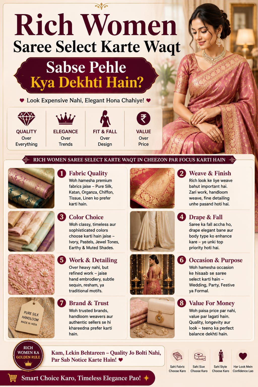 Rich Women Saree Select Karte Waqt Sabse Pehle Kya Dekhti Hain?