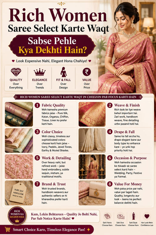 Rich Women Saree Select Karte Waqt Sabse Pehle Kya Dekhti Hain?