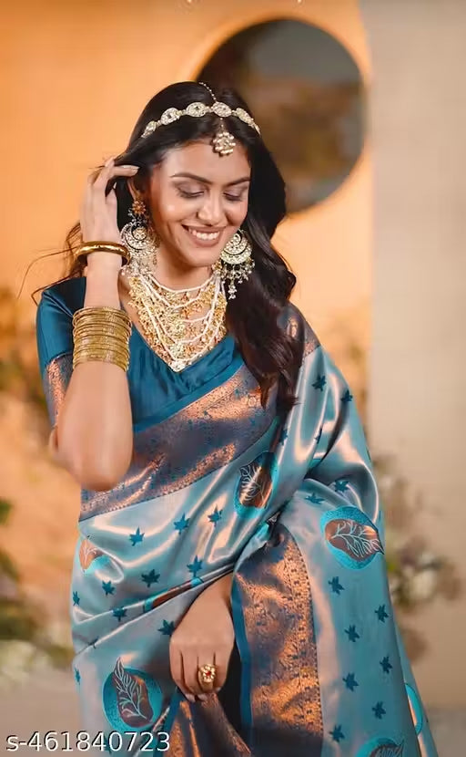 Royal Weave Jacquard Saree with Golden Grace