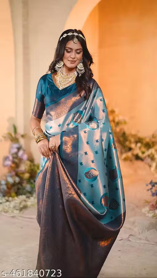 Royal Weave Jacquard Saree with Golden Grace