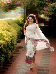 LuxeLine Pure Linen Designer Print Saree
