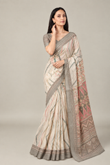 Pearl Ivory Jacquard Saree for Women | Elegant Designer Festive & Party Wear Saree