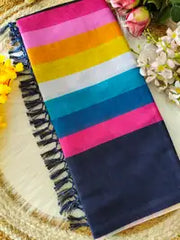 Classy Linen Saree with Designer Blouse Piece