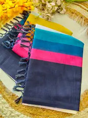 Classy Linen Saree with Designer Blouse Piece