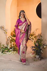 Royal Magenta & Champagne Gold Banarasi Silk Saree with Intricate Zari Work