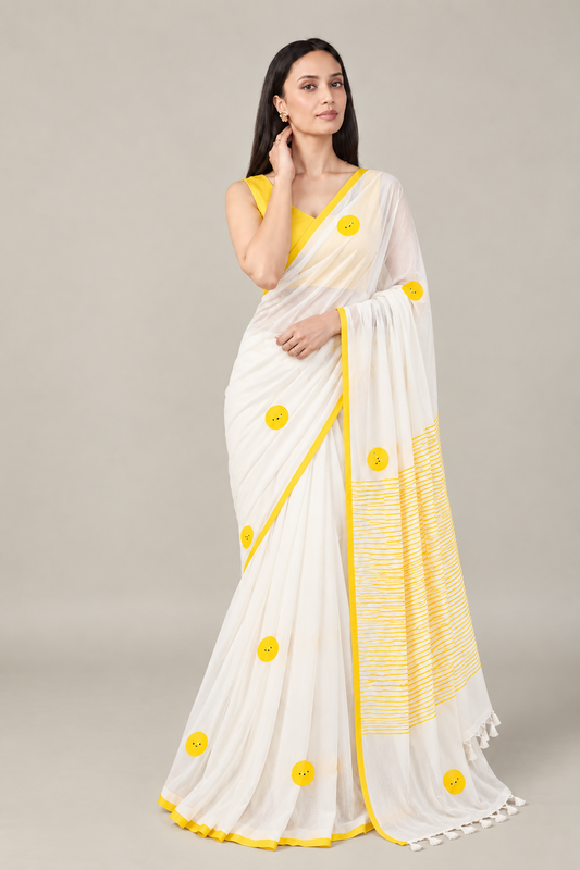 Premium Linen Cotton Blend Printed Saree