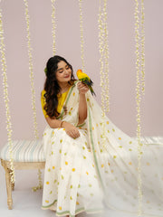 Linen Cotton Fruit Printed Saree for Women
