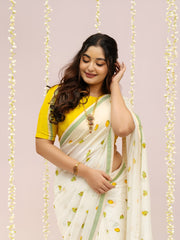 Linen Cotton Fruit Printed Saree for Women