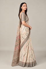 Pearl Ivory Jacquard Saree for Women | Elegant Designer Festive & Party Wear Saree