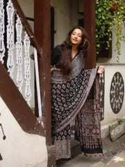 Ajarakh Real Mirror Saree & Designer Blouse | Party Wear Saree For Women | Mirror Work Saree