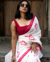Pure Linen Cotton Saree For Women | Running Blouse Piece