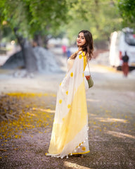 Premium Linen Cotton Blend Printed Saree