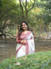 Pure Linen Cotton Saree For Women | premium | Running Blouse Piece
