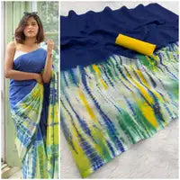 Signature Linen Saree with Digital Floral Print