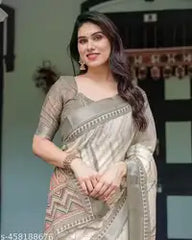 Pearl Ivory Jacquard Saree for Women | Elegant Designer Festive & Party Wear Saree