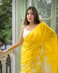 Luxury Linen Saree with Smooth Finish | Running Blouse Piece