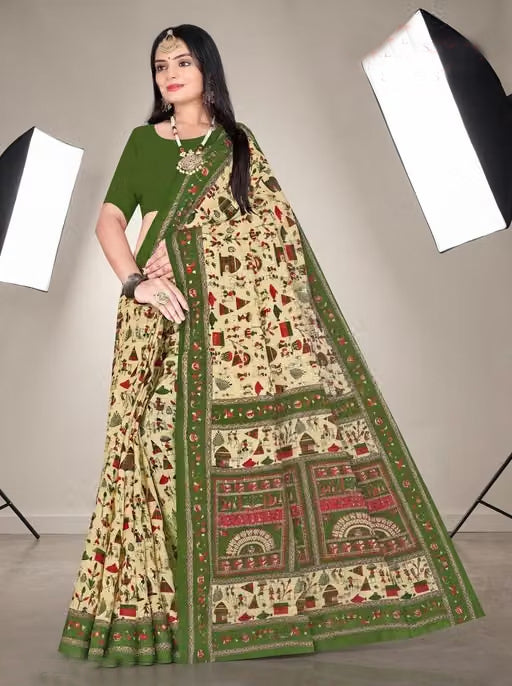 Heritage Canvas Pure Linen Cotton Saree