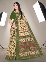 Heritage Canvas Pure Linen Cotton Saree