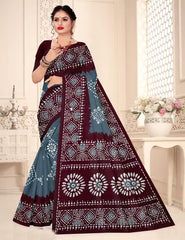 Royal Wine Pure Linen Cotton Saree