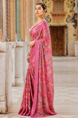 Premium Pure Linen Cotton Abstract Print Saree