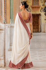 Pure Linen Cotton Kalamkari Floral Saree