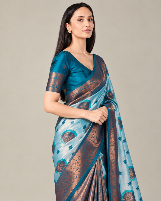 Royal Weave Jacquard Saree with Golden Grace