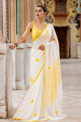 Premium Linen Cotton Blend Printed Saree