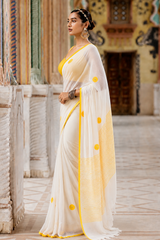 Premium Linen Cotton Blend Printed Saree