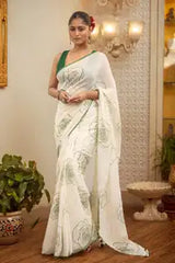 Ananya Pure Linen Handfeel Printed Saree