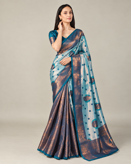Royal Weave Jacquard Saree with Golden Grace