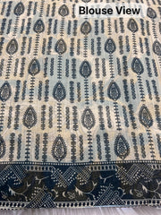 Soft Linen Cotton Kalamkari Print Saree