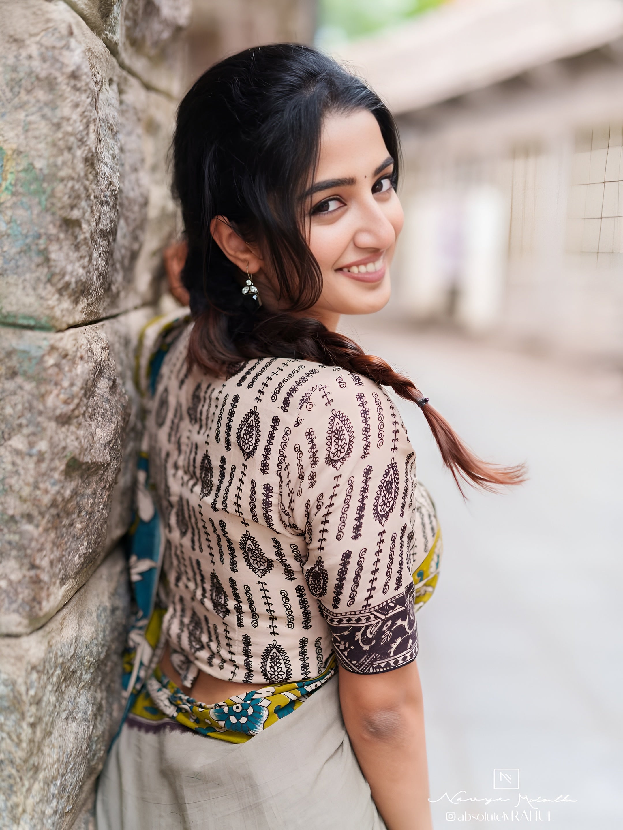 Women's Soft Linen Cotton Blend Saree | Traditional Hand-Block Kalamkari Printed Casual & Office Wear Sari with Unstitched Blouse Piece | Lightweight Daily Wear (Beige-Grey, Olive Green & Teal Blue)