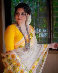 Premium Organza Blend Jamdani Floral Saree