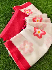 Pure Linen Cotton Saree For Women | Running Blouse Piece